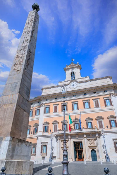 Facciata Palazzo Montecitorio Palazzo Montecitorio Roma Sede Della Camera Dei — Foto Stock