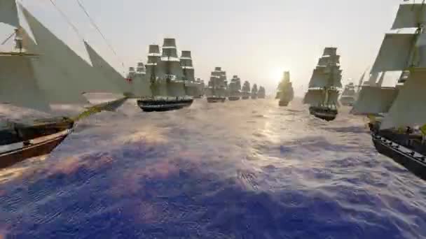 在海上航行的舰队 — 图库视频影像
