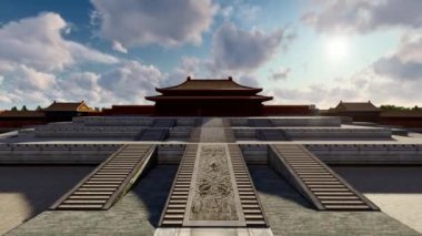 sunrise in the Forbidden City in China