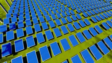 Yeşil yeni enerji ve güneş paneli enerji santrali