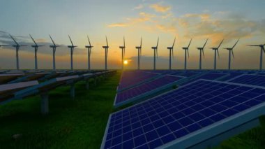 Açık hava güneş paneli güç üretimi