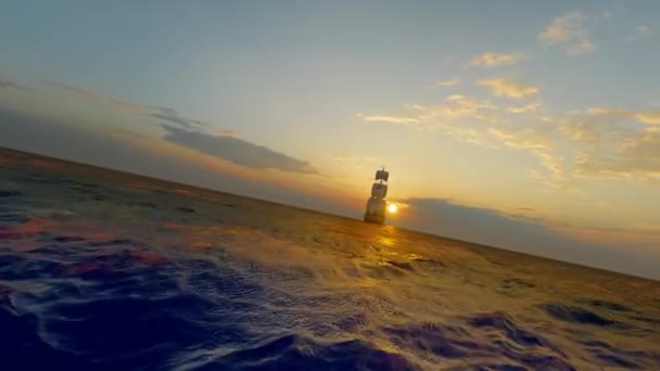 Segelboote Die Bei Sonnenuntergang Vom Meer Wegsegeln — Stockvideo