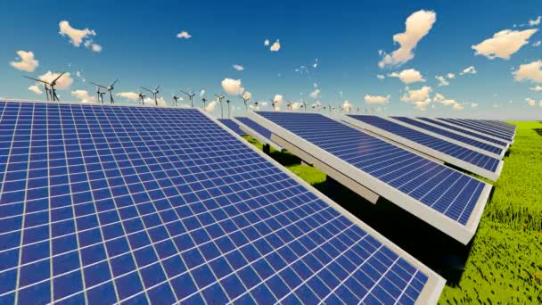Photovoltaic Solar Polysilicon Panel New Energy Power Plant — Vídeos de Stock