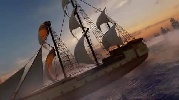 舰队在日落时出发了 — 图库视频影像