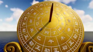 Eski takvim kehanet zamanlaması ve güneş saati ışığı ve gölge değişiklikleri