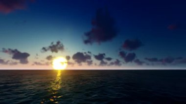 Ay, sonbahar ortası festivalinin akşamında denizden yükselir.