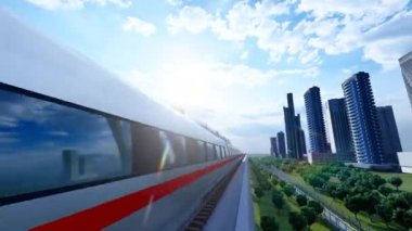 Şehrin yüksek hızlı treni şehrin içinden geçiyor.