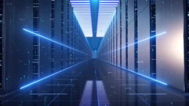 Bulut hesaplama ve büyük veri sunucu odası bilgi depolama