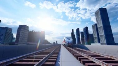 Kentsel yüksek hızlı demiryolunun hafif tren yolu şehir bölgesini geçer.