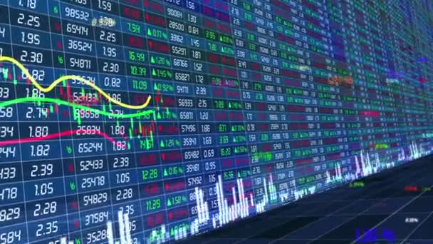 Financial Market Stock Data — стоковое видео