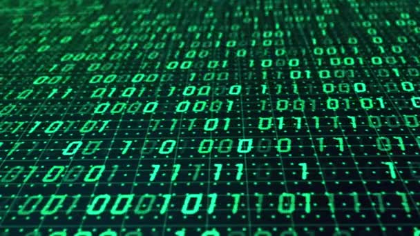 Digitale Code Scrollen Met Big Data Informatiestroom — Stockvideo