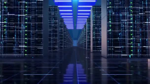 Cloud Computing Big Data Server Room — Stockvideo
