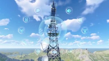 5g base station communication and Internet of things concept