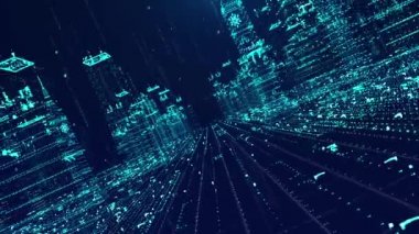 Parçacık dijital holografi teknolojisi şehir mimarisi sokak mekiği