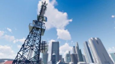 Bilim ve Teknoloji Şehri 'ndeki 5G baz istasyonunun sinyal yayını.