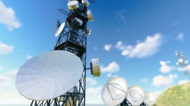 İletişim radar üssü tarafından sinyal iletiliyor.