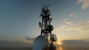 5G baz istasyonu sinyal kulesi.