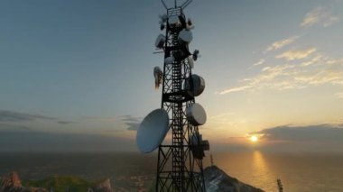 Kablosuz ağ iletişimi 5G baz istasyonu sinyal kulesi