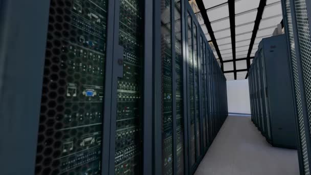 Artificial Intelligence Big Data Cloud Computing Server Room — ストック動画