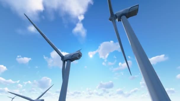 Coastal Wind Turbine Rotation — Vídeo de Stock