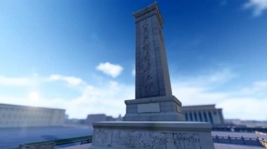 İnsanların kahramanlarının anıtı. Güneş doğuyor.