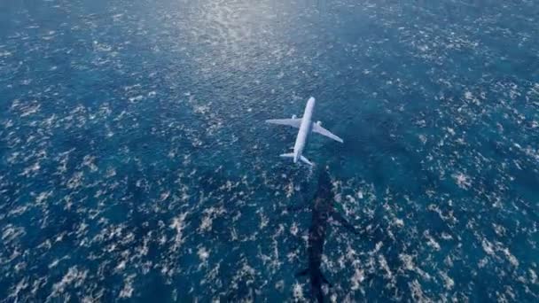 Plane Flew Pacific Ocean — Stockvideo