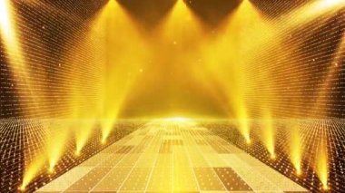  the award show with flashing neon lights.