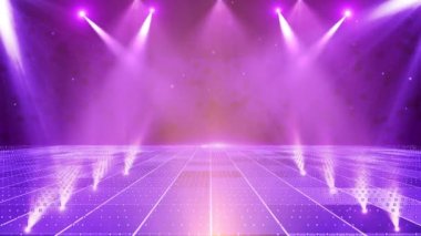  the award show with flashing neon lights.