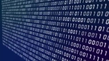 İkili kod ekran boyunca kayar