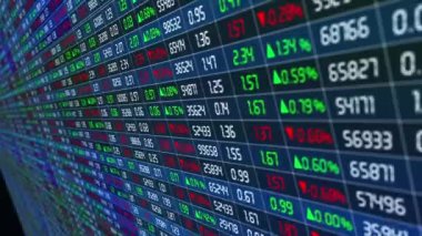 Finansal piyasa borsa ekran arayüzü hisse senedi fiyat dalgalanması