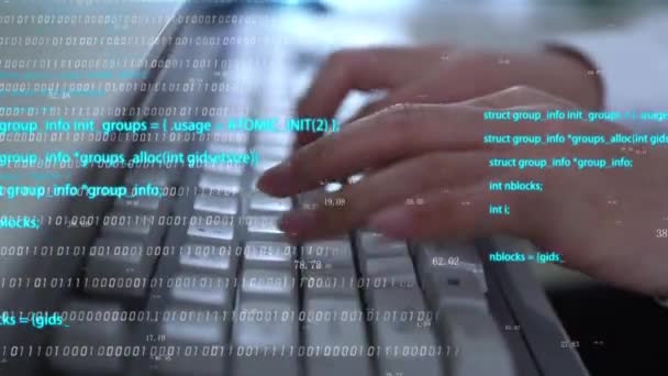 Programmers Use Computer Keyboard Typing Write Hacker Programming Code — Stockvideo
