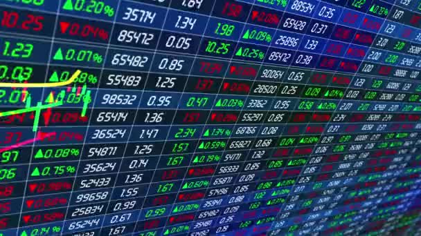 Tendência Mercado Financeiro Dados Gráfico Mudança Fundo — Vídeo de Stock