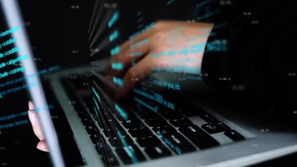 Los Hackers Red Roban Datos Del Sistema Informático Amenazan Seguridad — Vídeo de stock