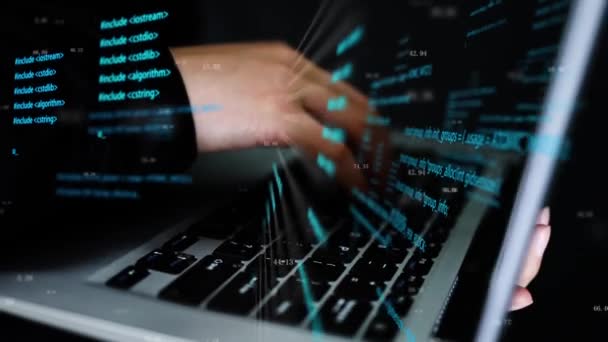 Hálózati Hackerek Támadják Meg Számítógépes Rendszereket — Stock videók