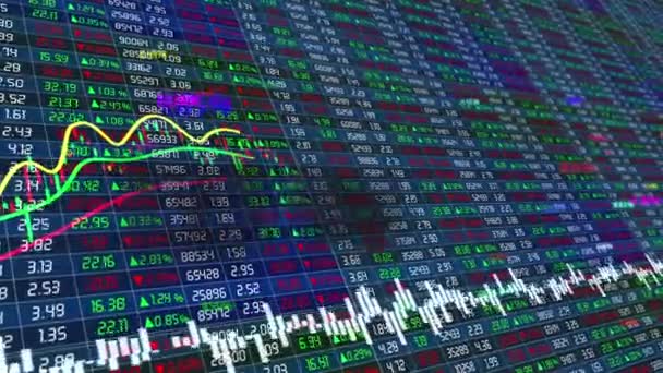 Finanzmarktdaten Ändern Trend Hintergrund — Stockvideo