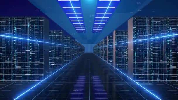 Cloud Computing Salle Serveurs Transmission Informations Réseau Données — Video