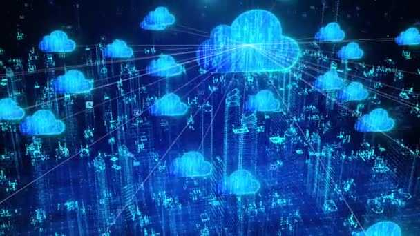 Cloud Computing Mobile Internet Big Data Information Center — Vídeo de Stock