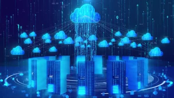 Cloud Computing Mobile Internet Big Data Information Center — Vídeos de Stock