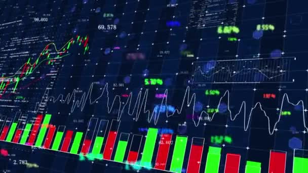 Gráfico Dados Gráfico Tendência Mercado Ações Fintech — Vídeo de Stock