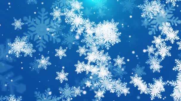 Winter Snowflakes Ice Crystals Fall Christmas Stage Background — 비디오