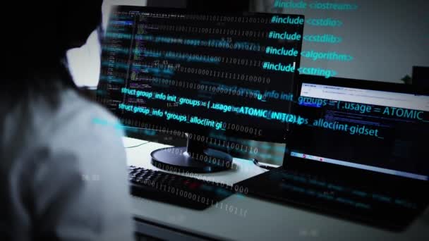 Los Hackers Atacan Los Sistemas Red Informática — Vídeo de stock