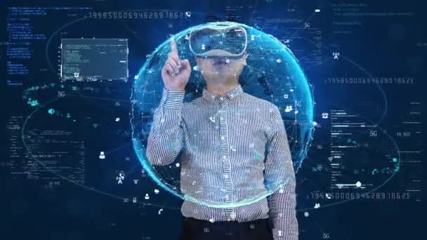 Realidad Virtual Inteligencia Artificial Humano Ordenador Experiencia Interacción — Vídeos de Stock