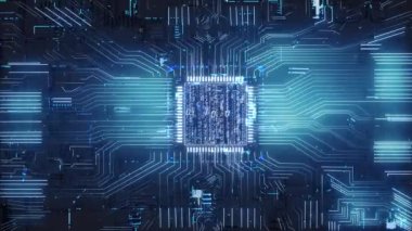Artificial intelligence big data computer CPU chip circuit board background