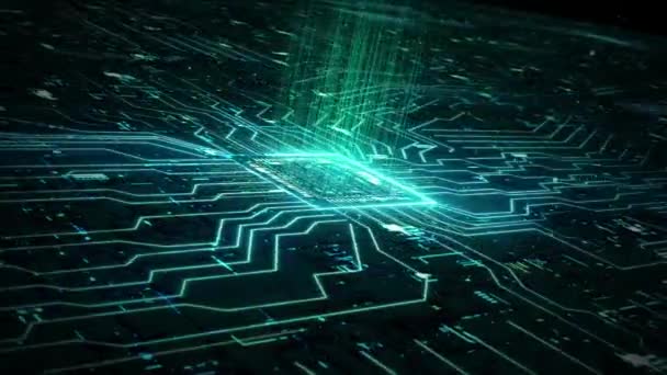 Data Information Transmission Artificial Intelligence Chip — Vídeo de Stock