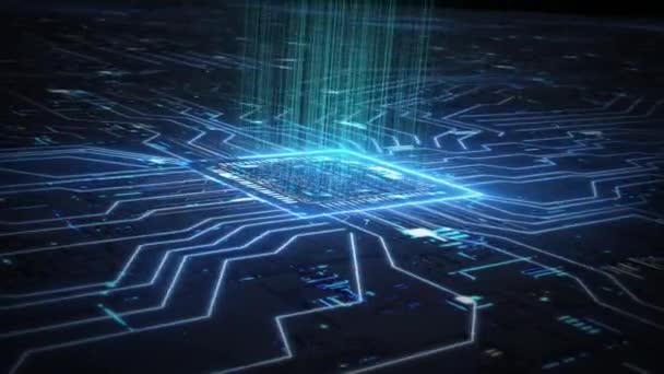 Gpu Artificial Intelligence Processor Technology Chip Data Transmission — Stockvideo