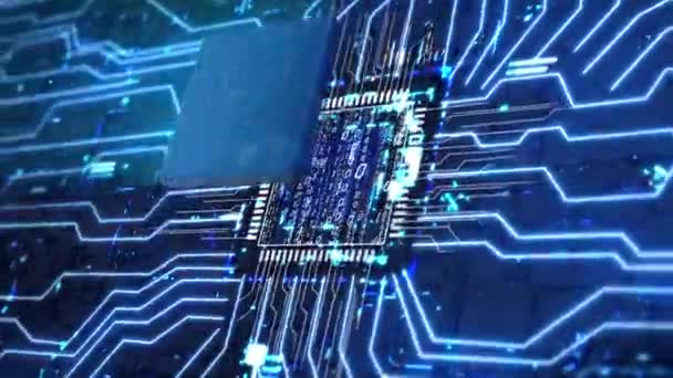 Computer Cpu Circuit Board Data Storage Operation Chip — ストック動画