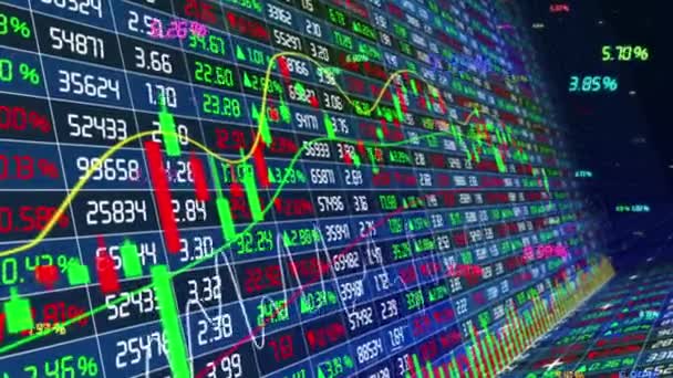 Datos Bursátiles Comerciales Financieros Curva Precios — Vídeo de stock