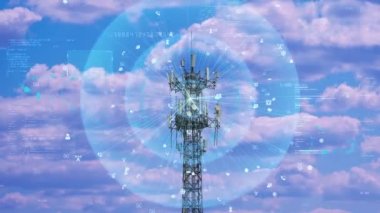 5g mobil ağ baz istasyonu kulesi elektronik sinyaller gönderiyor