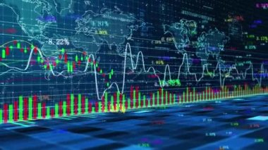 Stock data trend chart financial big data background