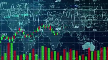 Financial big data technology Internet stock market information chart trend chart.